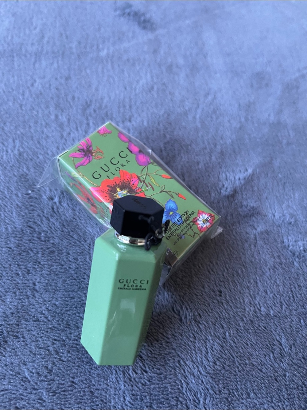 Gucci Flora Mint Green Miniature Perfume Bottle with Black Cap